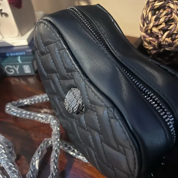 Kurt Geiger Black Quilted Heart Crossbody Bag BRAND NEW - Picture 3 of 12